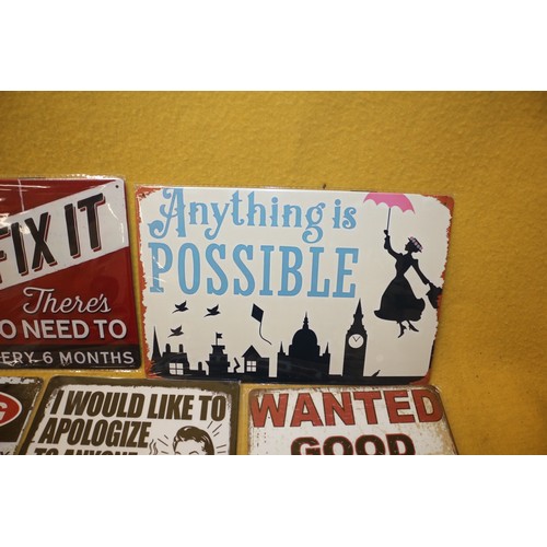 70 - 5 New Metal Signs, 20 x 30 cm