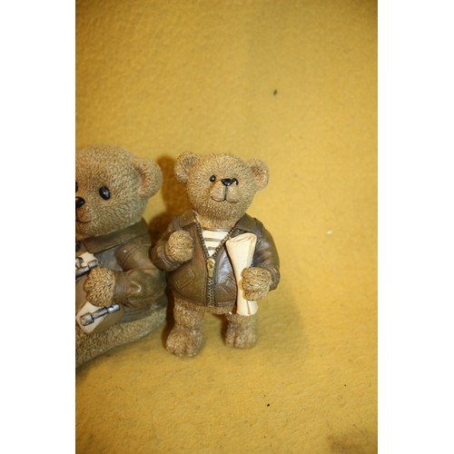 72 - 3 Bear Figures, Tallest is 20cm