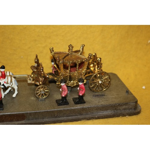 116 - Royal Horse Drawn Carriage Model, 38cm