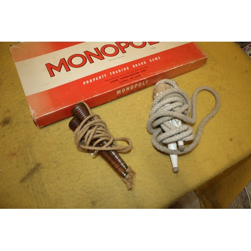 117 - Vintage Games including Monopoly, Popeye and Skipping Ropes