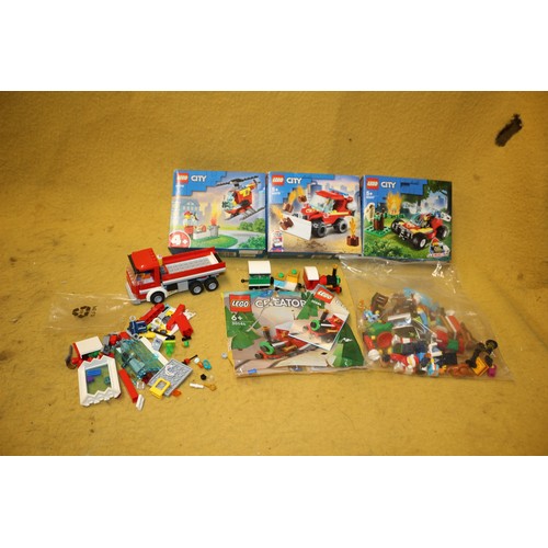 123 - Lego City Model Kits Plus Bag of Mini Figures and Other Parts (Vendor States Complete Kits)