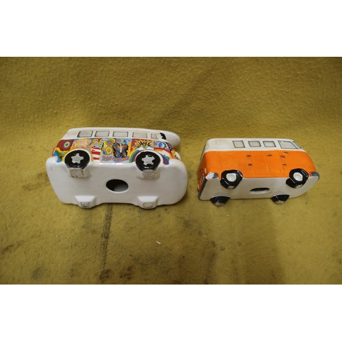 6 - 2 x VW Campervan Money Boxes, Largest is 21cm