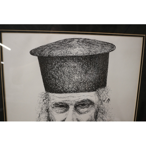 390 - x4 large Cyprus pictures, x2 titled 'Cypriot Villager' and x2 'Priest Limassol Cyprus' 66cm x 55cm