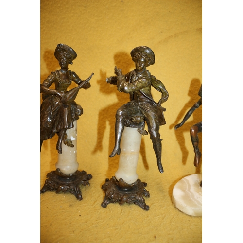 389 - 4 x Metal, (bronze?), Figures