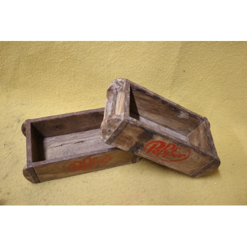 403 - 2 x Dr Pepper Marked upcycled Brick Mould Tray Boxes - 32cm Long