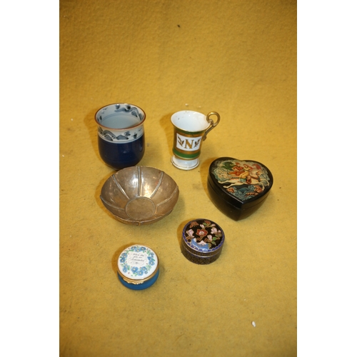 408 - Selection of Interesting Items including Russian Box, Enamelled Pot and More