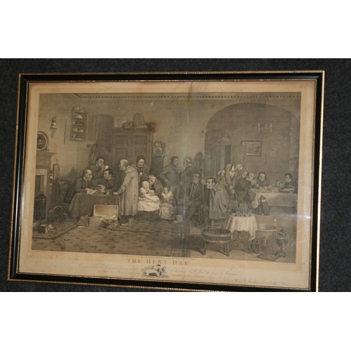 7 - 'The Rent Day' January 6th 1877 Engraving, 71 x 49cm