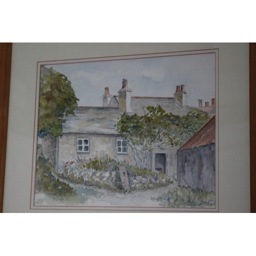 33 - Watercolour Depicting House Scene by W Searle, 49 x 42 cm