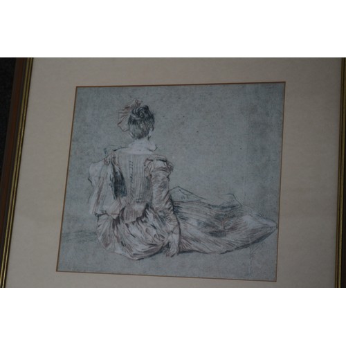 34 - Print Portraying Girl from Behind, 42 x 44 cm