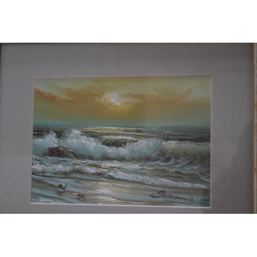 48 - Wave Scene, Oil On Board, Signed, 30 x 25cm