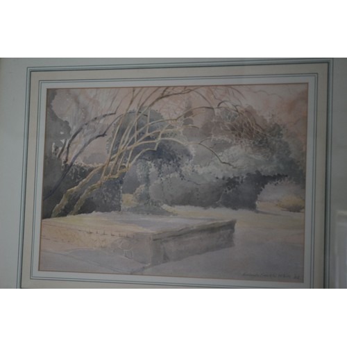 51 - 'Pale Winter Sunshine' White Watercolour by Gertrude Franklin, 51 x 42 cm