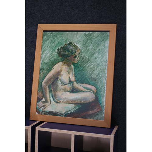 60 - Topless Lady Acrylic, 46 x 56 cm