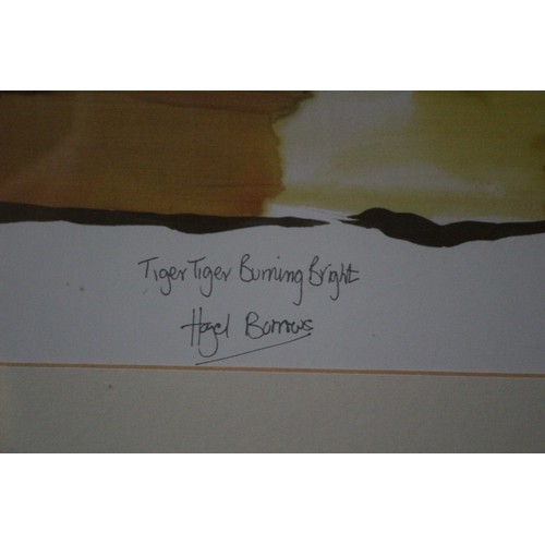 77 - 'Tiger, Tiger Burning Bright' Print by Hazel Burrows, 67 x 69 cm