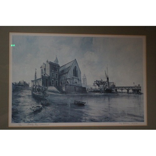 91 - Barley Bay, Gravesend, Limited Edition Print, Tony Blackman 23.3.82, 245/600, 53 x 70 cm