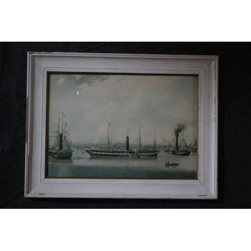 95 - Paddle Steamer and Boats Print, 46 x 62 cm