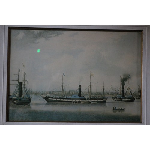 95 - Paddle Steamer and Boats Print, 46 x 62 cm