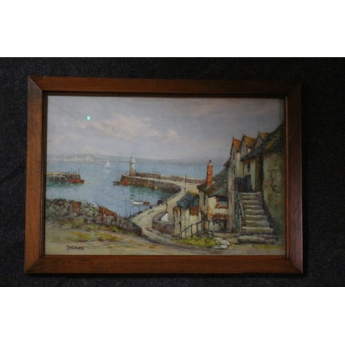 109 - Signed Harbour Wall picture, 37 x 52 cm