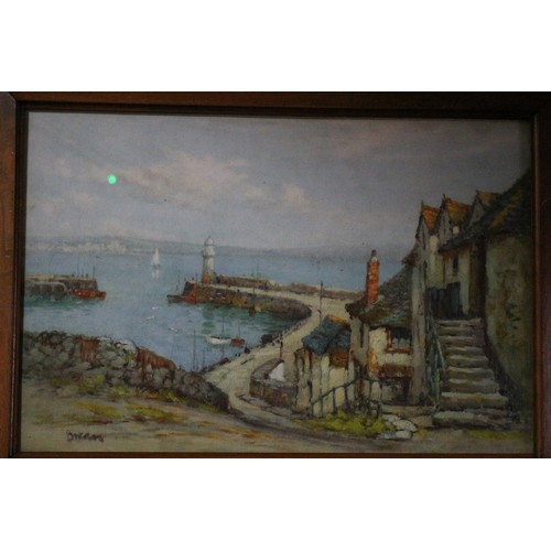 109 - Signed Harbour Wall picture, 37 x 52 cm