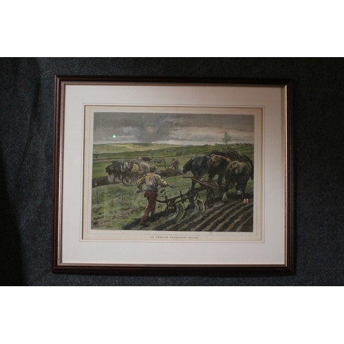 119 - 'The English  Ploughing Match' Engraving, 55 x 68 cm