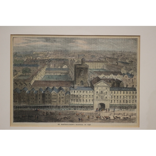 332 - Etching of St. Bartholomew Hospital 1750, 29 x 34 cm