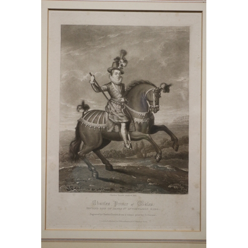 343 - Engraving of Charles, Prince of Wales, 55 x 66 cm