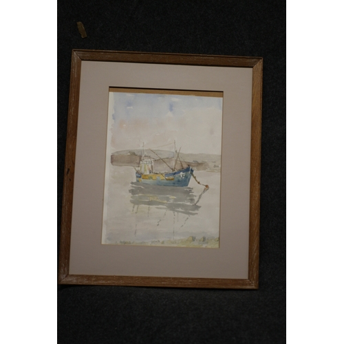 357 - Reginald Torwood, Signed Watercolour of a Boat, 39 x 46 cm