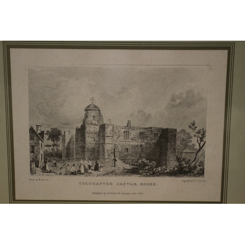 364 - Etching of Colchester Castle, 27 x 22 cm