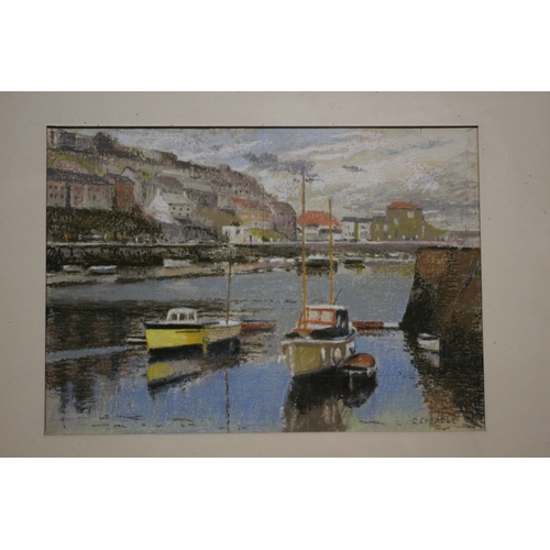 376 - Pastel of a Harbour by D Cheadle, 50 x 39 cm