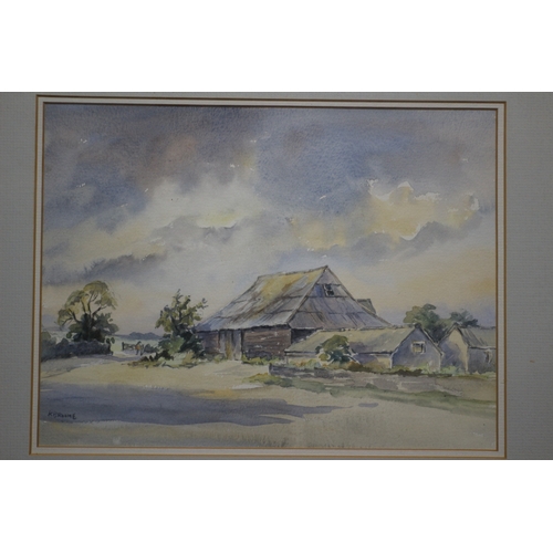 408 - 'Workington Barn' Portsmouth, Original Watercolour by Kathrine Broome, 40 x 47cm