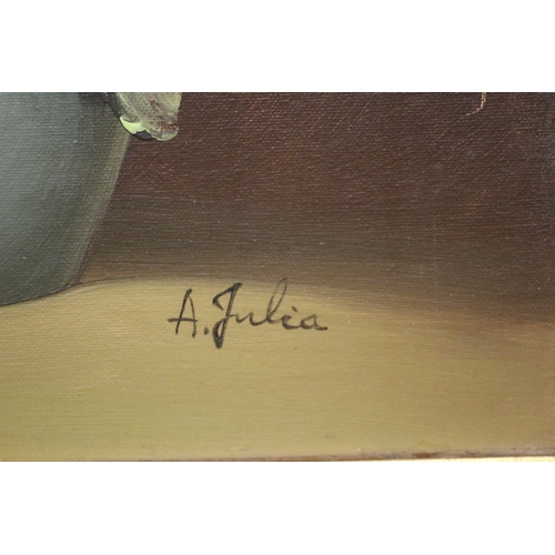 410 - Oil on Canvas, Signed A. Julia, 36 x 46 cm