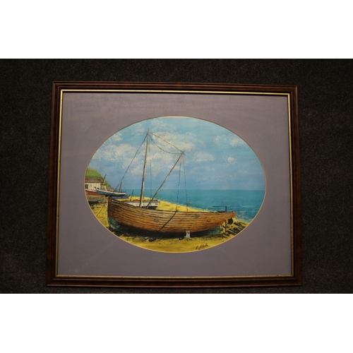 412 - Print of a Boat on the Beach