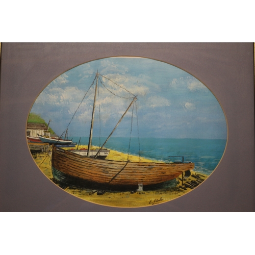 412 - Print of a Boat on the Beach