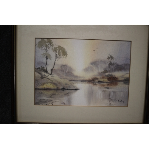 112 - Watercolour by Paul Purday of a River Scene - 38 x 30cm