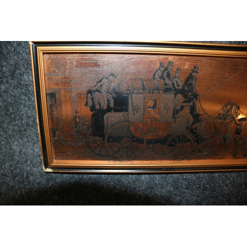 119 - Copper Engraved Picture of Carriage and Horses