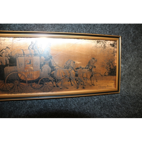 119 - Copper Engraved Picture of Carriage and Horses