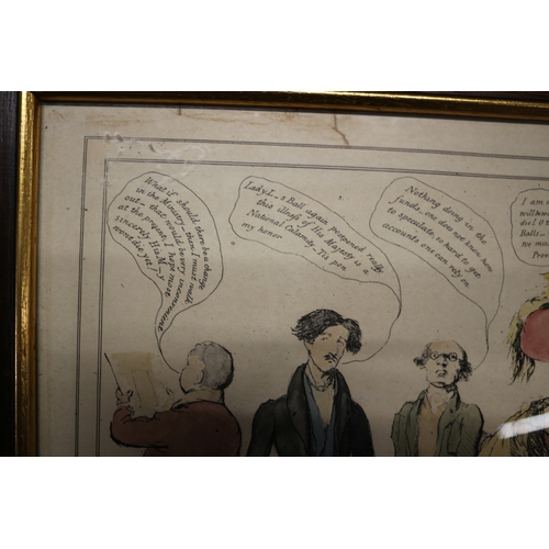 123 - Hand Coloured Etching - State of Public Feelings - Circa 1830 - 46 x 36cm