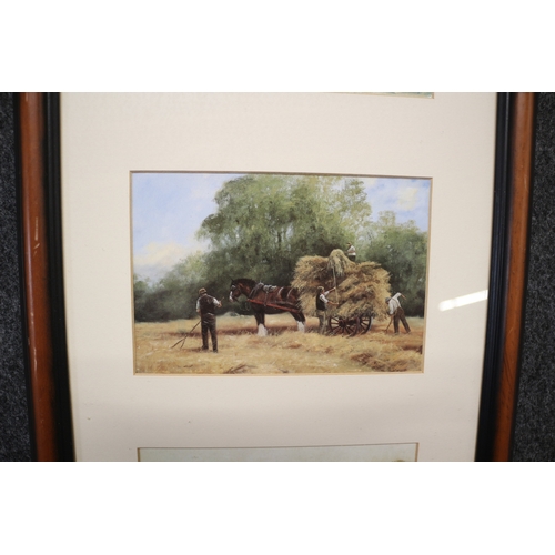 145 - 3 Pictures of Ploughing - 25 x 48cm