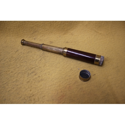 157 - Vintage Brass 3 Section Telescope