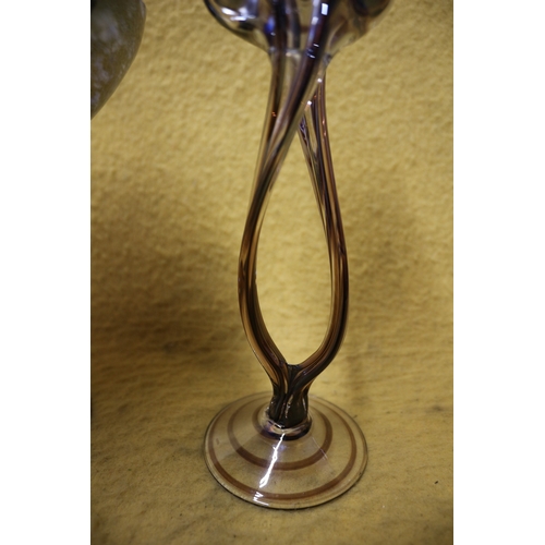 160 - Glass Bonbonniere  plus Glass Candle Holder - Tallest Item 26cm