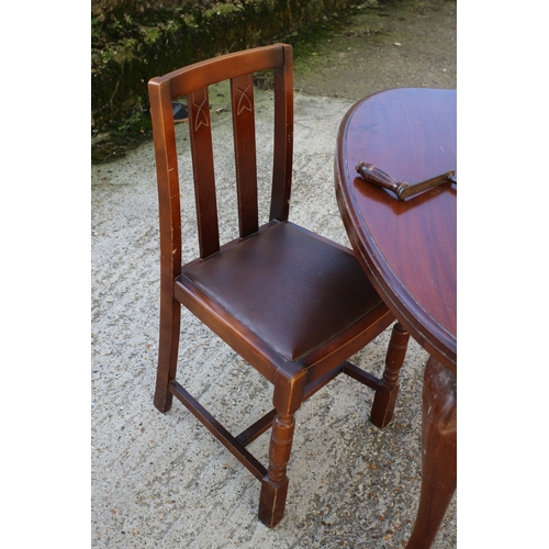 168 - Victorian Wind Out Table with Winder plus 2 Chairs