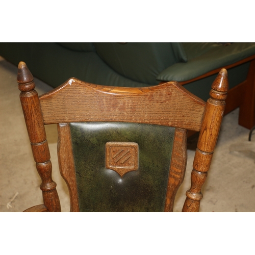 17 - Faux Leather Oak Seat with Back Panel