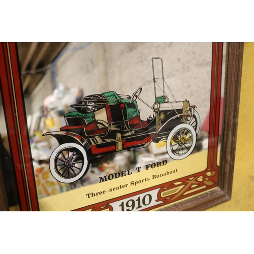 35 - Aged Ford Motor Company - Model T Ford Mirror 58 x 48cm