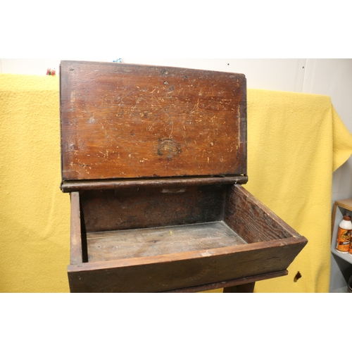 38 - Vintage Wooden School Desk - 79cm Tall