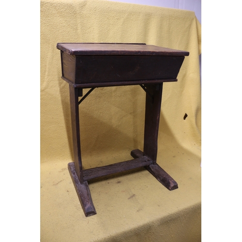 38 - Vintage Wooden School Desk - 79cm Tall