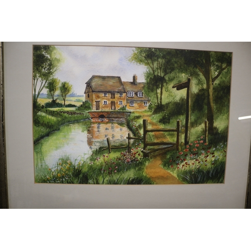 96 - Watercolour of House by the River - 41 x 52cm