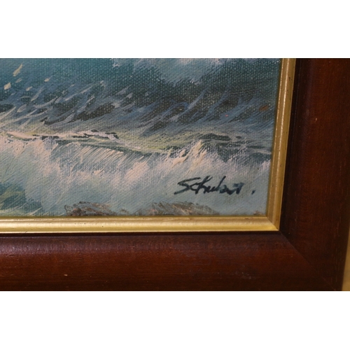 193 - Signed Oil on Canvas of Waves