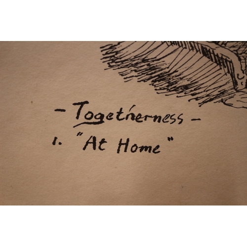 195 - Pen - Togetherness at Home - Leighton James - 33 x 50cm