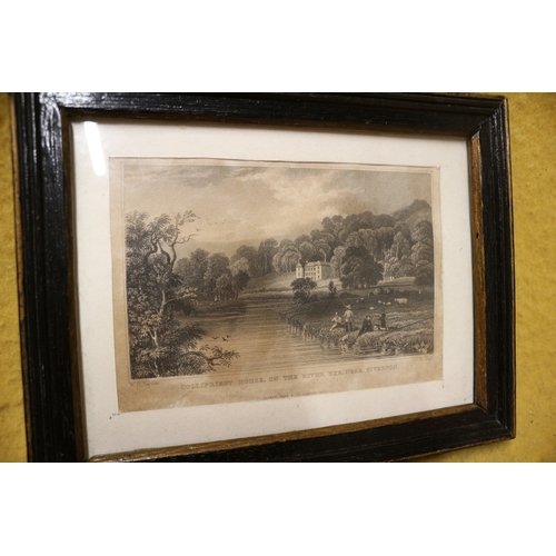 196 - Engraving of Collipriest House on the River Exe, Near Tiverton - 1830 - 24 x 19cm