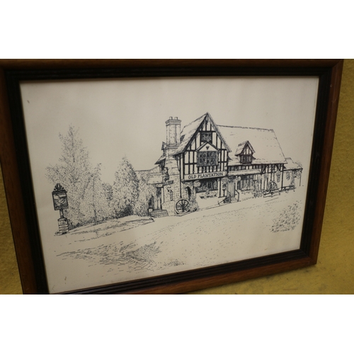 209 - Print of The Old Plantation Public House - 48 x 35cm