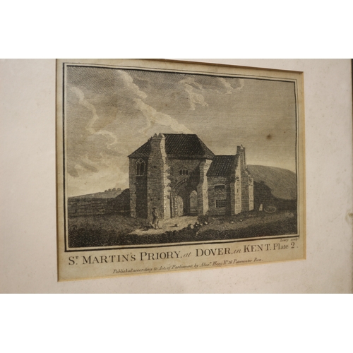 216 - Plates 1 & 2 Engraving of St. Martins Priory, Dover - 32 x 29cm Each